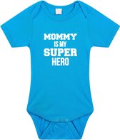 Mommy super hero cadeau romper blauw voor babys / jongens - Moederdag / mama kado / geboorte / kraamcadeau - cadeau voor aanstaande moeder 80 (9-12 maanden)