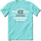 48 Jaar Legend T-Shirt | Zilver - Wit | Grappig Verjaardag en Feest Cadeau | Dames - Heren - Unisex | Kleding Kado | - Licht Blauw - S