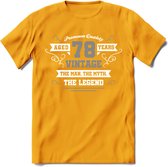 78 Jaar Legend T-Shirt | Zilver - Wit | Grappig Verjaardag en Feest Cadeau | Dames - Heren - Unisex | Kleding Kado | - Geel - M