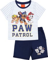 Een set wit-blauw shirt en shorts met Paw Patrol-motief / 6 jaar 116 cm