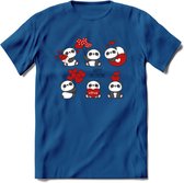 Liefdes Panda's - Valentijn T-Shirt | Grappig Valentijnsdag Cadeautje voor Hem en Haar | Dames - Heren - Unisex | Kleding Cadeau | - Donker Blauw - 3XL