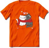 Sweet Time - Valentijn T-Shirt | Grappig Valentijnsdag Cadeautje voor Hem en Haar | Dames - Heren - Unisex | Kleding Cadeau | - Oranje - S