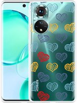 Honor 50 Hoesje Doodle hearts - Designed by Cazy