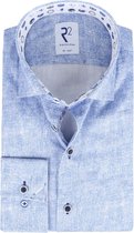 R2 Amsterdam - Overhemd Melange Lichtblauw - 41 - Heren - Tailored-fit