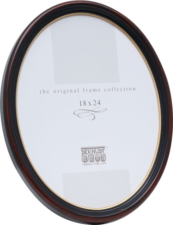 Deknudt Frames fotolijst S100F9 - zwart / bruin - ovaal - 18x24 cm