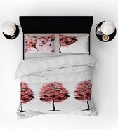 Refined Bedding Dekbedovertrek Cherry Blossom Red | 2-Persoons 200 x 200/220 cm + 2 kussenslopen 60 x 70 cm