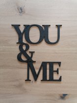 Tableau Noir - Muurdecoratie - Valentijn - You & me - Zwart