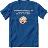 Iedereen mag het weten T-Shirt | Grappig Abraham 50 Jaar Verjaardag Kleding Cadeau | Dames – Heren - Donker Blauw - S