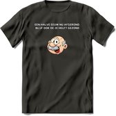 Een halve eeuw nu afgerond T-Shirt | Grappig Abraham 50 Jaar Verjaardag Kleding Cadeau | Dames – Heren - Donker Grijs - M