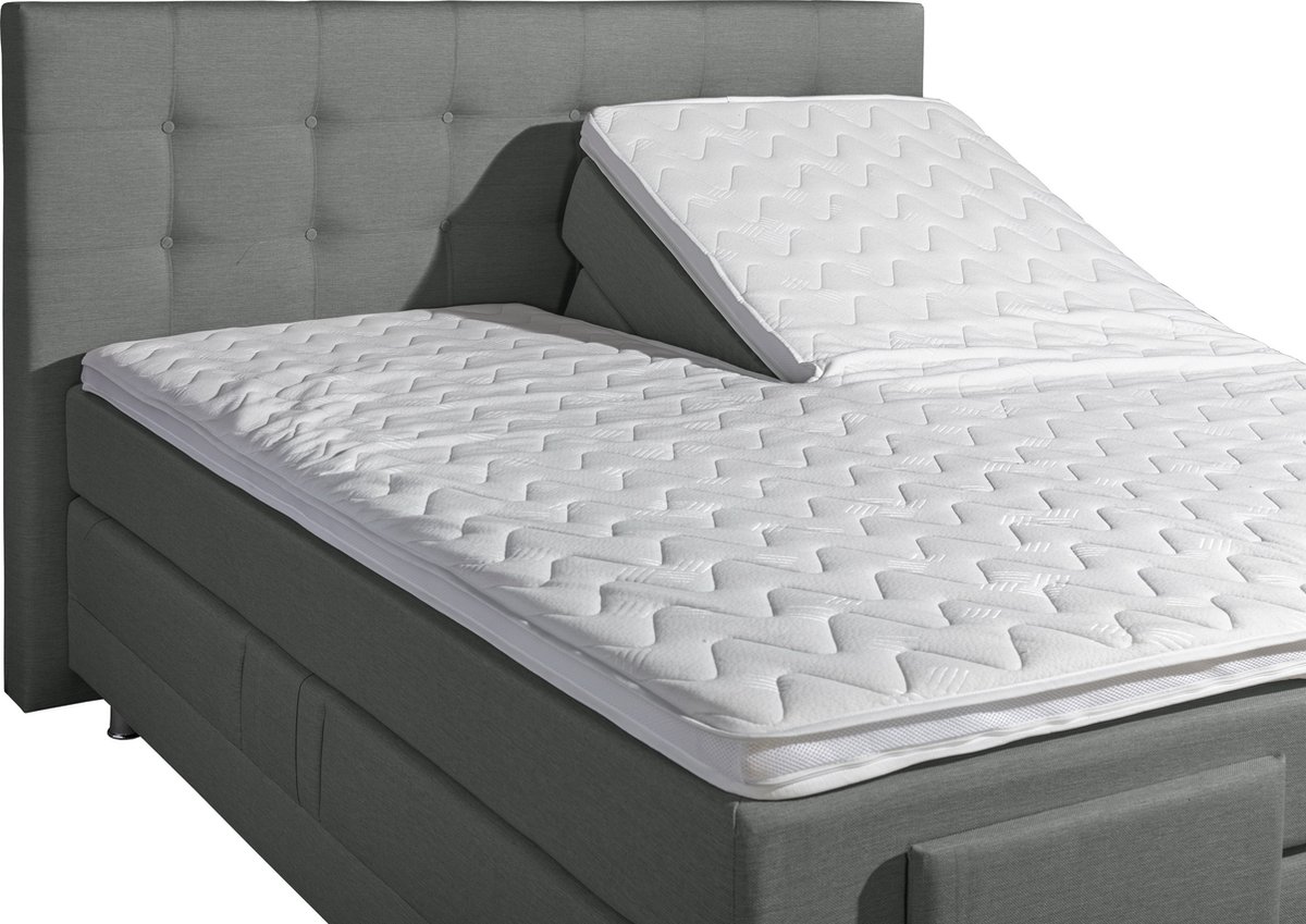 Anno 1588 Elektrische Boxspring LUXA - Pocketvering - Luxe Topper - Grijs - 160x200 cm - Inclusief Montage + Dekbed en Kussens thumbnail 3