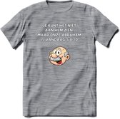 Je kunt het niet aan hem zien T-Shirt | Grappig Abraham 50 Jaar Verjaardag Kleding Cadeau | Dames – Heren - Donker Grijs - Gemaleerd - S