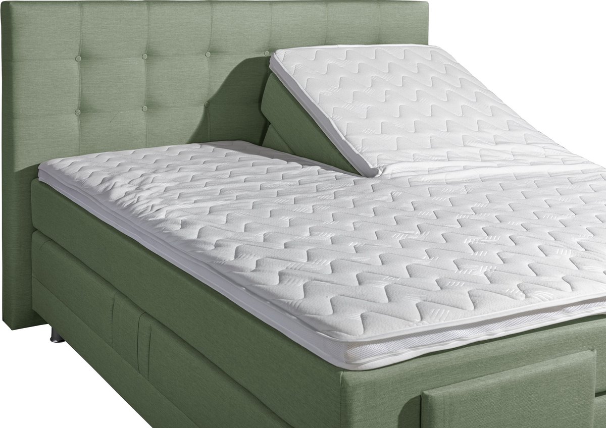 Anno 1588 Elektrische Boxspring LUXA - Pocketvering - Luxe Topper - Lentegroen - 160x200 cm - Inclusief Montage + Dekbed en Kussens thumbnail 4