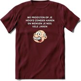 We proosten op je hoofd zonder haren T-Shirt | Grappig Abraham 50 Jaar Verjaardag Kleding Cadeau | Dames – Heren - Burgundy - L