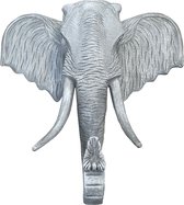 Olifant Skull - Dierenhoofd - Wanddecoratie - Groot - Grijs / zilver 105 cm