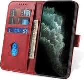 Smartphonica iPhone 11 Pro Max leren hoesje met lipje - Rood / Kunstleer / Book Case
