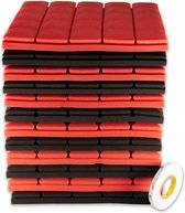 Brute Strength - Isolatieplaten - Inclusief zelfklevende tape - 50x50x5 cm - Mushroom - 12 stuks Zwart Rood - Geluidsisolatie - Geluidsdemper - Akoestisch wandpaneel