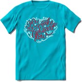 You Make My Heart Glow - Valentijn T-Shirt | Grappig Valentijnsdag Cadeautje voor Hem en Haar | Dames - Heren - Unisex | Kleding Cadeau | - Blauw - M