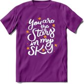 You Are The Stars In My Sky - Valentijn T-Shirt | Grappig Valentijnsdag Cadeautje voor Hem en Haar | Dames - Heren - Unisex | Kleding Cadeau | - Paars - XL