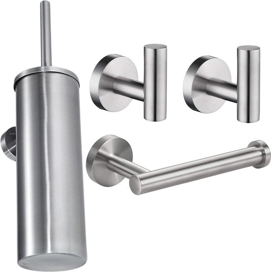 Ounce enz Koor Toiletaccessoireset RVS 3-delig - Zilver - Luxe Toilet Set - Chroom  Geborsteld -... | bol.com