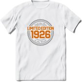 1926 Limited Edition Ring T-Shirt | Zilver - Goud | Grappig Verjaardag en Feest Cadeau Shirt | Dames - Heren - Unisex | Tshirt Kleding Kado | - Wit - S
