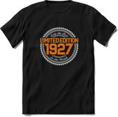 1927 Limited Edition Ring T-Shirt | Zilver - Goud | Grappig Verjaardag en Feest Cadeau Shirt | Dames - Heren - Unisex | Tshirt Kleding Kado | - Zwart - XXL