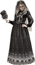 Widmann - Spook & Skelet Kostuum - Skelet Bruid Caroletta - Vrouw - Zwart - Large - Halloween - Verkleedkleding