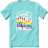 Lets Get Things Straight | Pride T-Shirt | Grappig LHBTIQ+ / LGBTQ / Gay / Homo / Lesbi Cadeau Shirt | Dames - Heren - Unisex | Tshirt Kleding Kado | - Licht Blauw - L