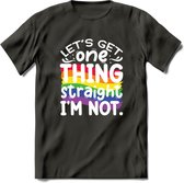 Lets Get Things Straight | Pride T-Shirt | Grappig LHBTIQ+ / LGBTQ / Gay / Homo / Lesbi Cadeau Shirt | Dames - Heren - Unisex | Tshirt Kleding Kado | - Donker Grijs - L