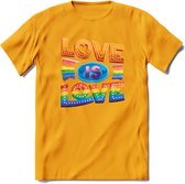 Love Is Love | Pride T-Shirt | Grappig LHBTIQ+ / LGBTQ / Gay / Homo / Lesbi Cadeau Shirt | Dames - Heren - Unisex | Tshirt Kleding Kado | - Geel - S