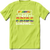 Gay Pride Loading T-Shirt | Grappig LHBTIQ+ / LGBTQ / Gay / Homo / Lesbi Cadeau Shirt | Dames - Heren - Unisex | Tshirt Kleding Kado | - Groen - S