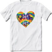 Love Is Love | Pride T-Shirt | Grappig LHBTIQ+ / LGBTQ / Gay / Homo / Lesbi Cadeau Shirt | Dames - Heren - Unisex | Tshirt Kleding Kado | - Wit - S