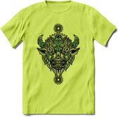 Bizon - Dieren Mandala T-Shirt | Groen | Grappig Verjaardag Zentangle Dierenkop Cadeau Shirt | Dames - Heren - Unisex | Wildlife Tshirt Kleding Kado | - Groen - 3XL