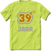 39 Jaar Feest T-Shirt | Goud - Zilver | Grappig Verjaardag Cadeau Shirt | Dames - Heren - Unisex | Tshirt Kleding Kado | - Groen - XXL