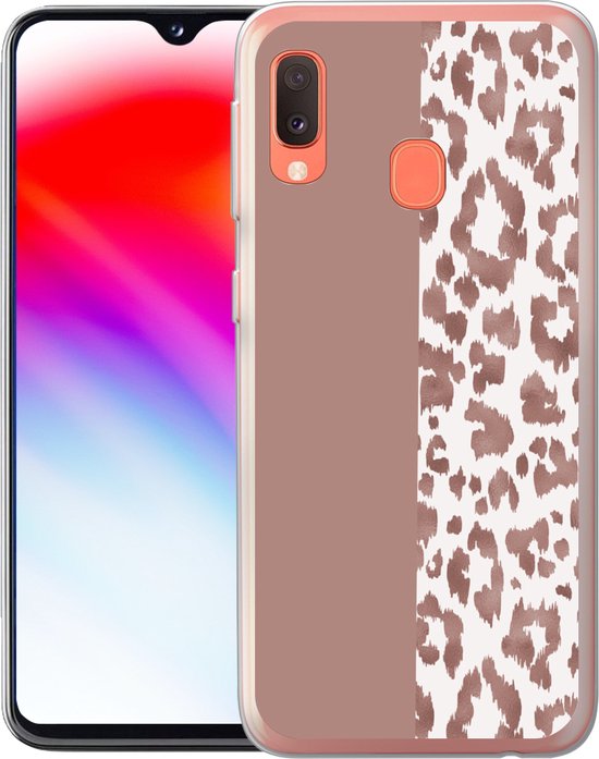 Coque Samsung Galaxy A20e - Animal Print - Rose - Animaux - Coque de téléphone en Siliconen