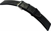heren horlogeband-zwart-buffalo-calf 24 mm XL extra Lang