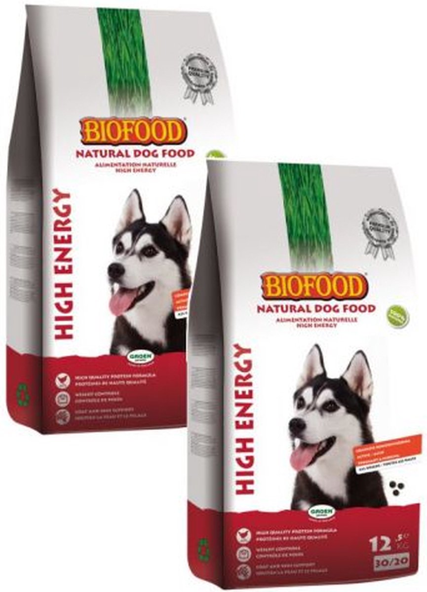 2x 12,5 kg Biofood high energy hondenvoer