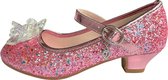 Elsa prinsessen schoenen roze glitter sneeuwvlok maat 26 - binnenmaat 17 cm - bij jurk verkleedkleding