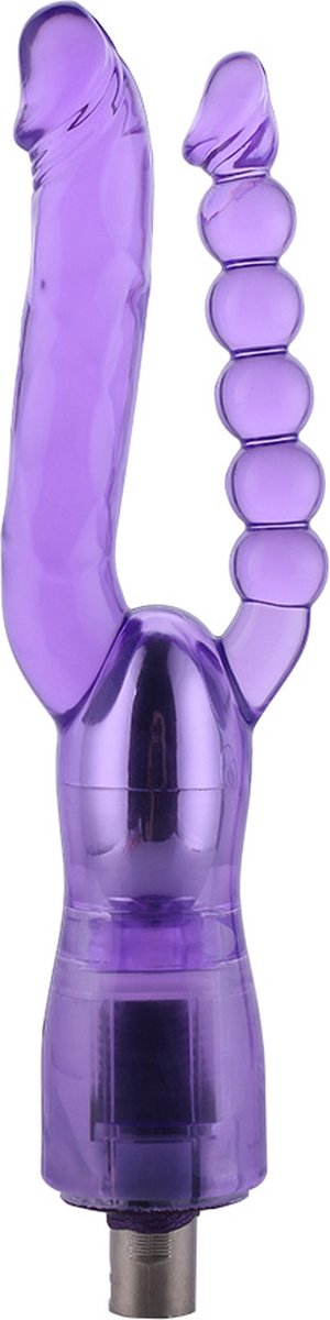 Goedkoopste Dubbele geribbelde 3XLR dildo voor voor Auxfun Basic Seksmachine 23 cm