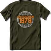 1979 Limited Edition Ring T-Shirt | Zilver - Goud | Grappig Verjaardag en Feest Cadeau Shirt | Dames - Heren - Unisex | Tshirt Kleding Kado | - Leger Groen - XXL