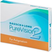 PureVision 2 for Astigmatism (3 lenzen) Sterkte: -0.25, BC: 8.90, DIA: 14.50, cilinder: -1.25, as: 30°