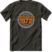 1972 Limited Edition Ring T-Shirt | Zilver - Goud | Grappig Verjaardag en Feest Cadeau Shirt | Dames - Heren - Unisex | Tshirt Kleding Kado | - Donker Grijs - XXL