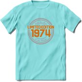 1974 Limited Edition Ring T-Shirt | Zilver - Goud | Grappig Verjaardag en Feest Cadeau Shirt | Dames - Heren - Unisex | Tshirt Kleding Kado | - Licht Blauw - S