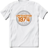 1974 Limited Edition Ring T-Shirt | Zilver - Goud | Grappig Verjaardag en Feest Cadeau Shirt | Dames - Heren - Unisex | Tshirt Kleding Kado | - Wit - 3XL