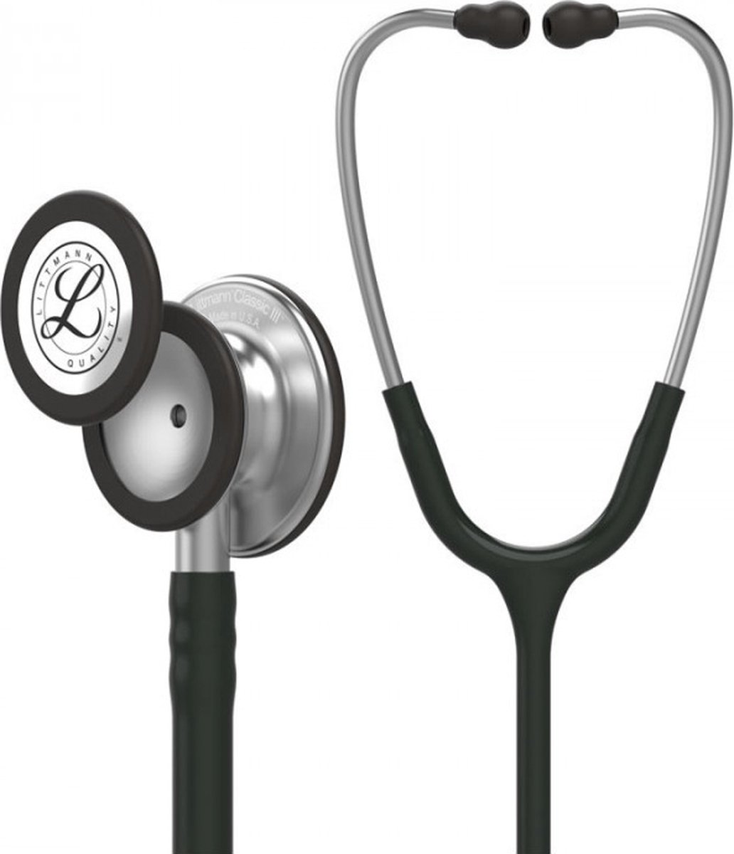 Goedkoopste Littmann Classic III Stethoscoop 5620 Zwart, Bewerkt Roestvrij Staal