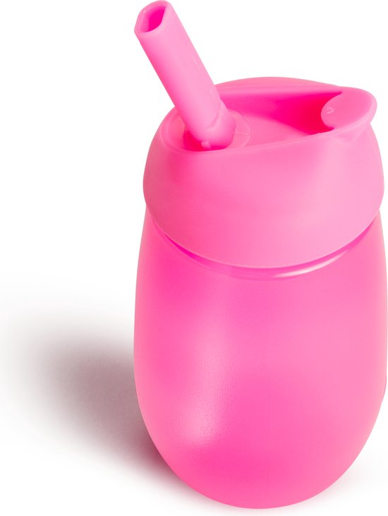 Munchkin Simple Clean Rietjesbeker - Eenvoudig te reinigen - Antilek - Vaatwasser bestendig - Vanaf 12 maanden - Kleur Roze