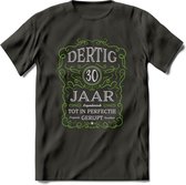 30 Jaar Legendarisch Gerijpt T-Shirt | Groen - Grijs | Grappig Verjaardag en Feest Cadeau Shirt | Dames - Heren - Unisex | Tshirt Kleding Kado | - Donker Grijs - M