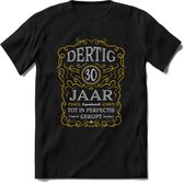 30 Jaar Legendarisch Gerijpt T-Shirt | Geel - Grijs | Grappig Verjaardag en Feest Cadeau Shirt | Dames - Heren - Unisex | Tshirt Kleding Kado | - Zwart - S