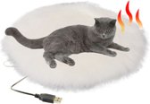 Hoobi® Warmte deken - Warmtekussen - Verwarmingsmat - Voor huisdieren - Elektrisch - 28.5°C – Wit