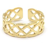 Ring Gevlochten - RVS - One Size - Goudkleurig