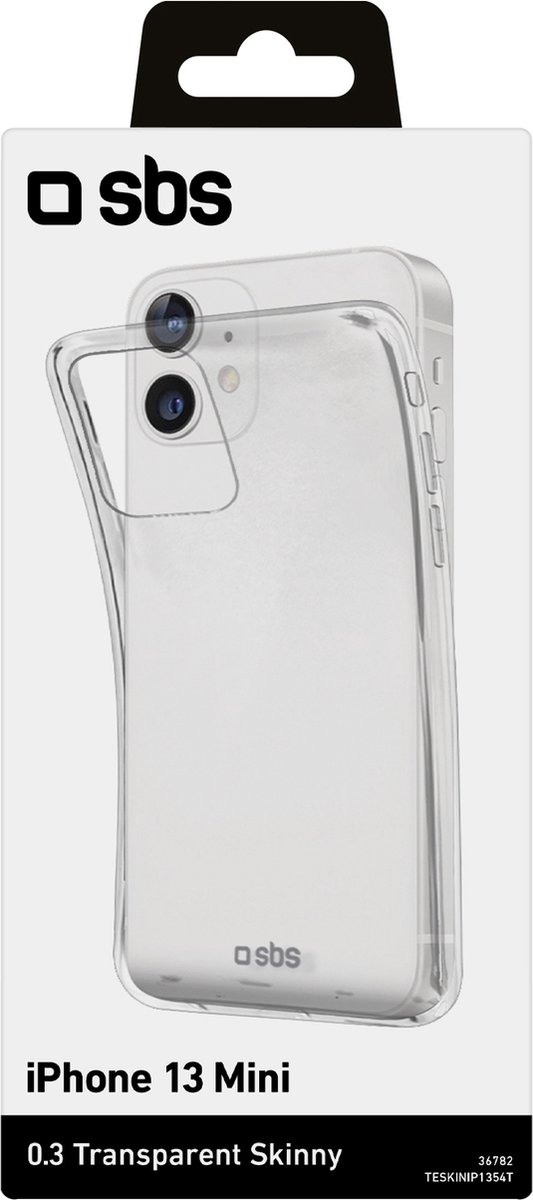 SBS Skinny Telefoonhoesje geschikt voor Apple iPhone 13 Mini Hoesje Flexibel TPU Backcover - Transparant